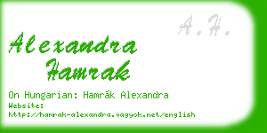 alexandra hamrak business card